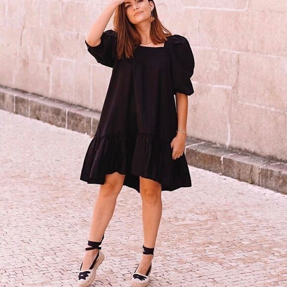 Puff Sleeve H&M dress bloggers fav black - Picture 3 of 10